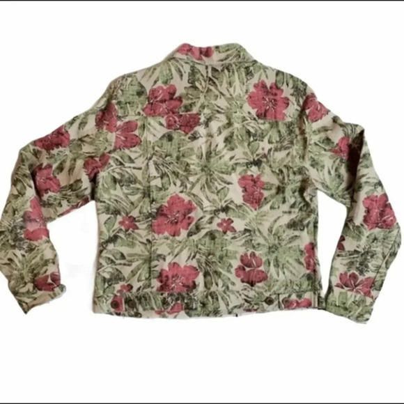 Charter club SP 100% linen floral jacket NWOT‎ - Picture 2 of 5
